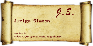Juriga Simeon névjegykártya